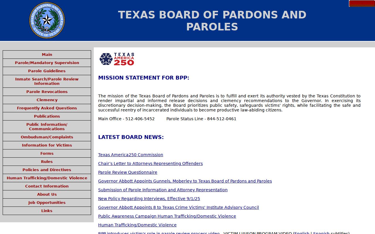 Throckmorton County criminal history parole authority information