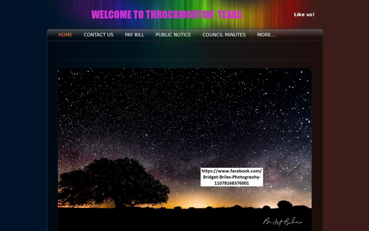 Town of Throckmorton government source for criminal history contacts