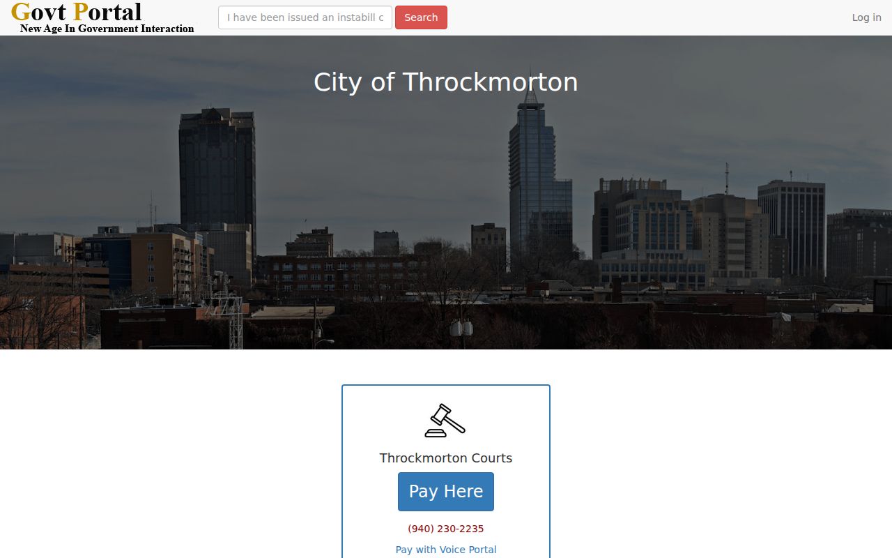 Throckmorton criminal history municipal court portal
